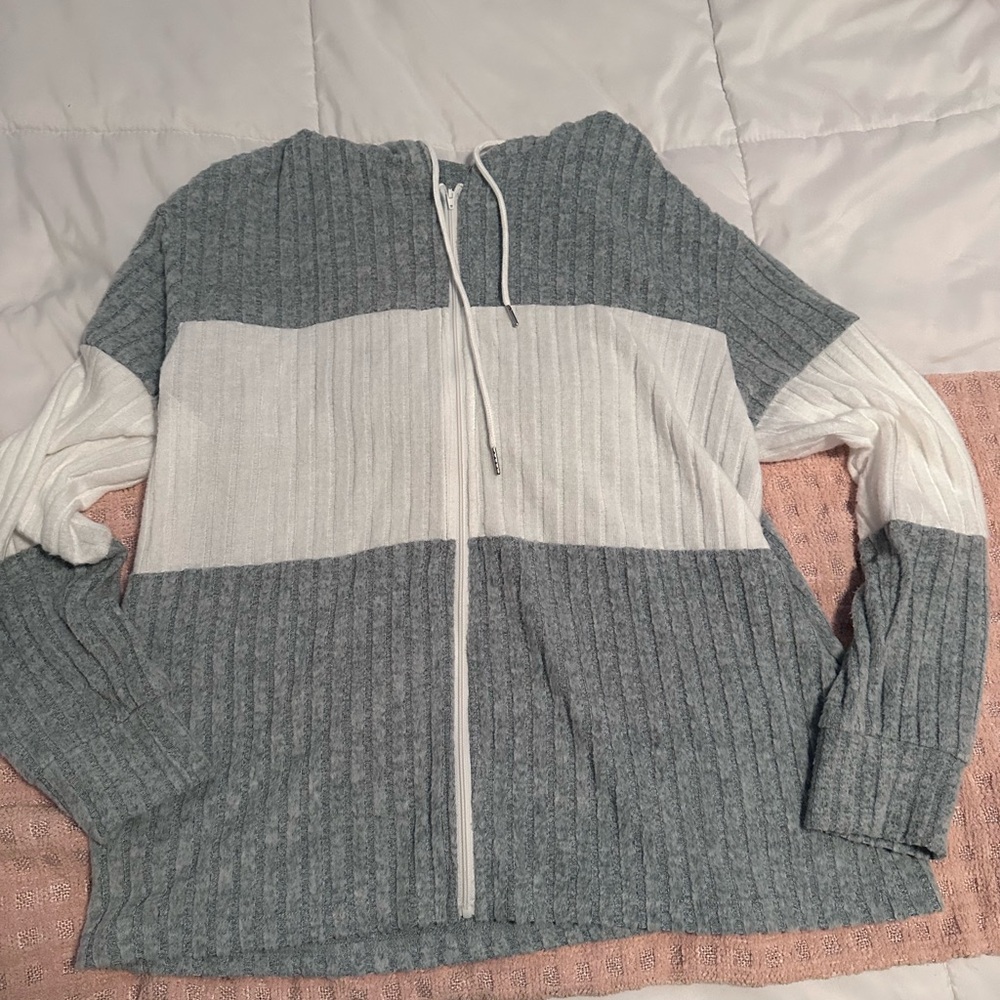 Gray and White Women's Sweater